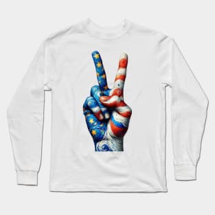 Peace Sign Shirt, Van Gogh Hippie Shirt, Vote Tshirt, Hippe Clothes, Peace Shirt, Peace Love Shirt, Gift for Hippie, Groovy Boomer Tee Long Sleeve T-Shirt